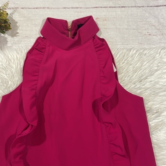 NWT TED BAKER LONDON Torriya Ruffle Pink Tunic Halter Dress - Picture 6 of 12